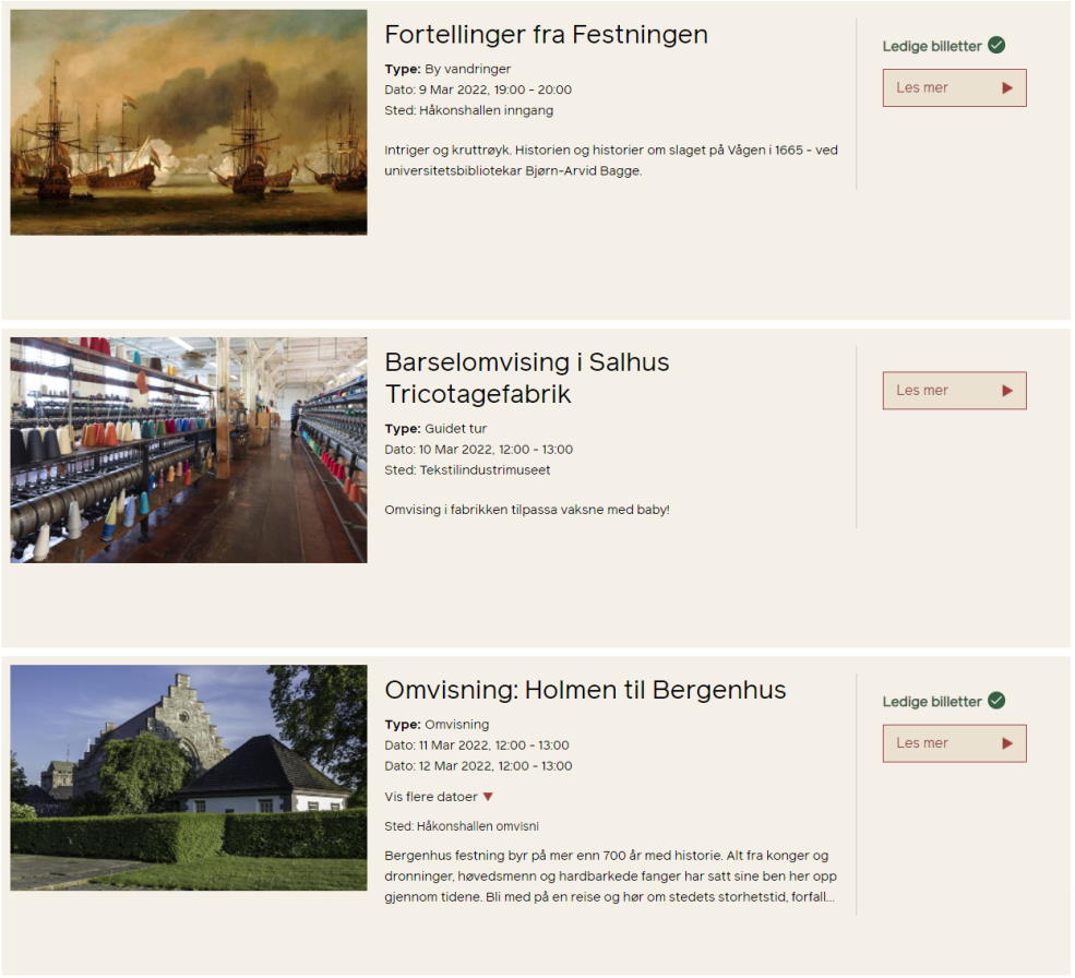 Visit Bergen arrangementkalender