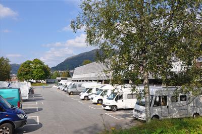Campervan parking at Bergenshallen