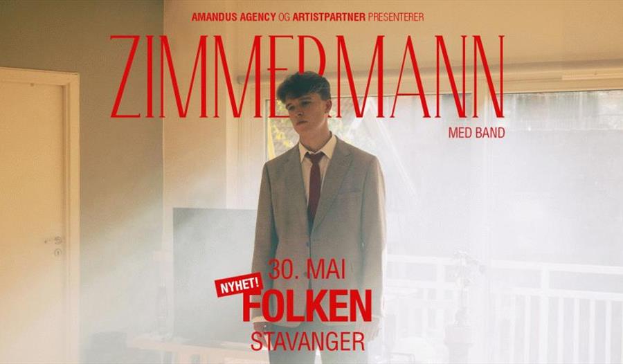 Annonse om konserten med bildet av Zimmerman