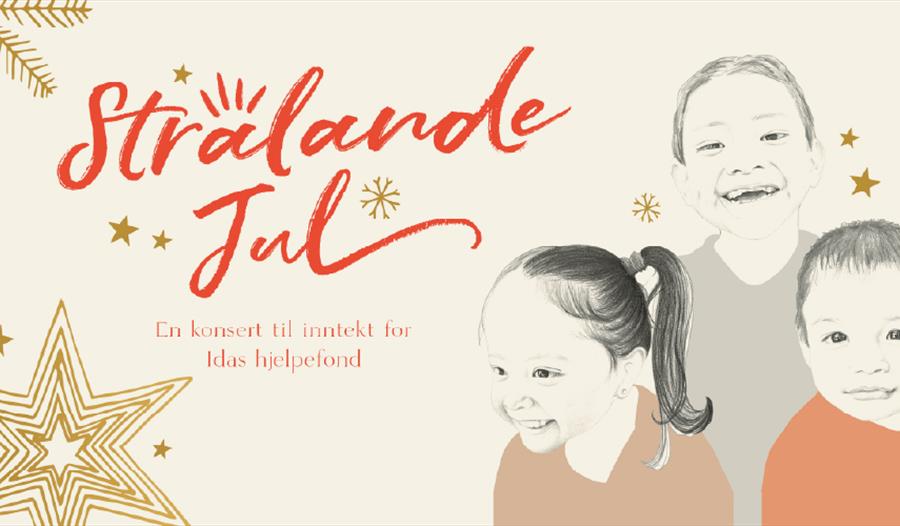 Annonse om konsert med bilder av tre barn