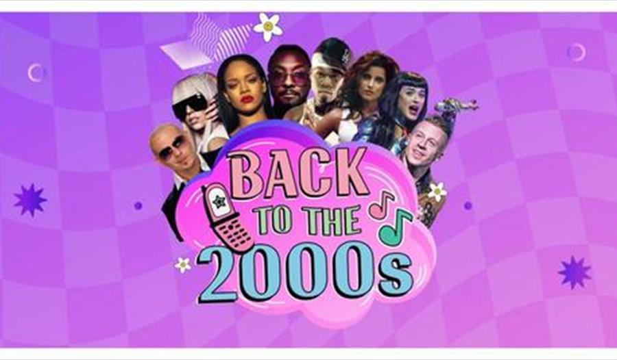 Bilder av ulike synger og med - Back to the 2000s - skrevet på