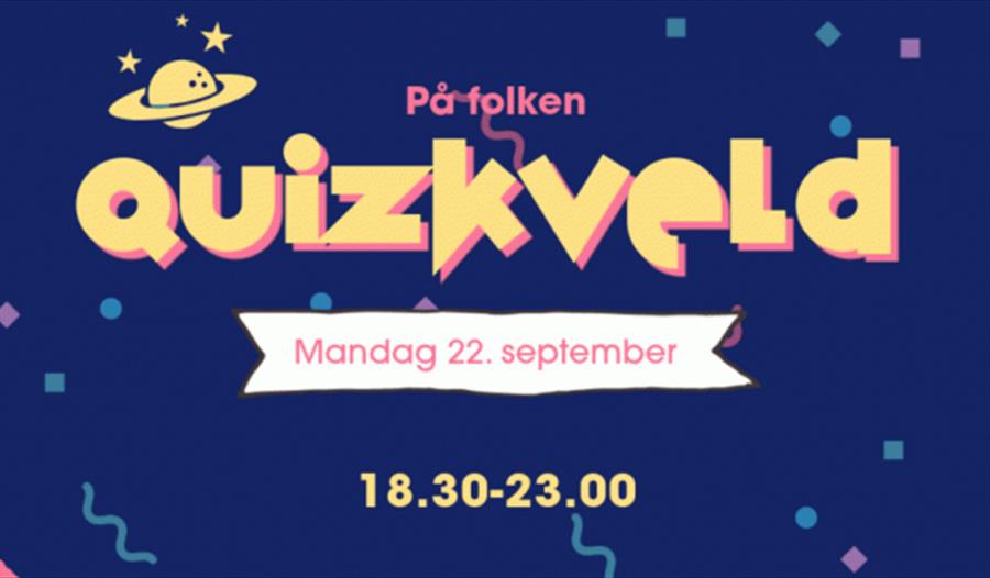 Annonse om quizkveld på mørkeblå-himmel bakgrunn