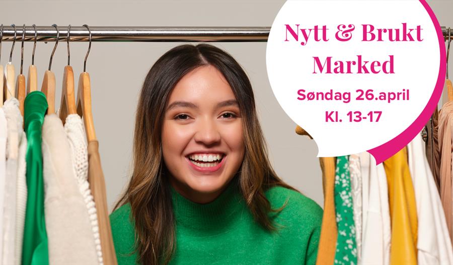 Annonse med jente og hengte klær