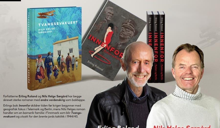 Forfatterne Erling Roland og Nils Helge Sørgård og  romanene sine om andre verdenskrig