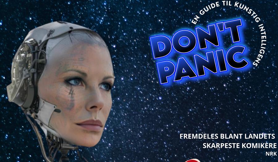 Anne Kat Hærland med Don't Panic skrevet på