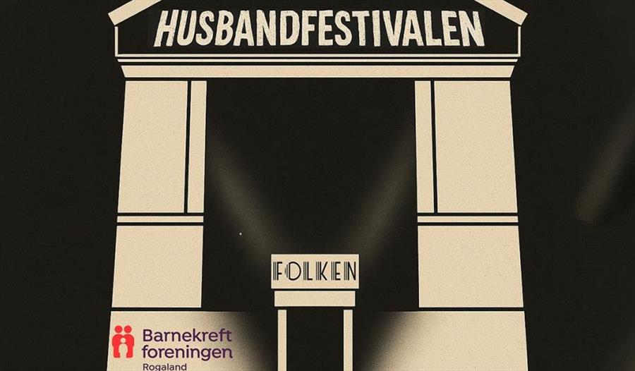 Inngang til Folken med Husbandfestivalen skrevet på
