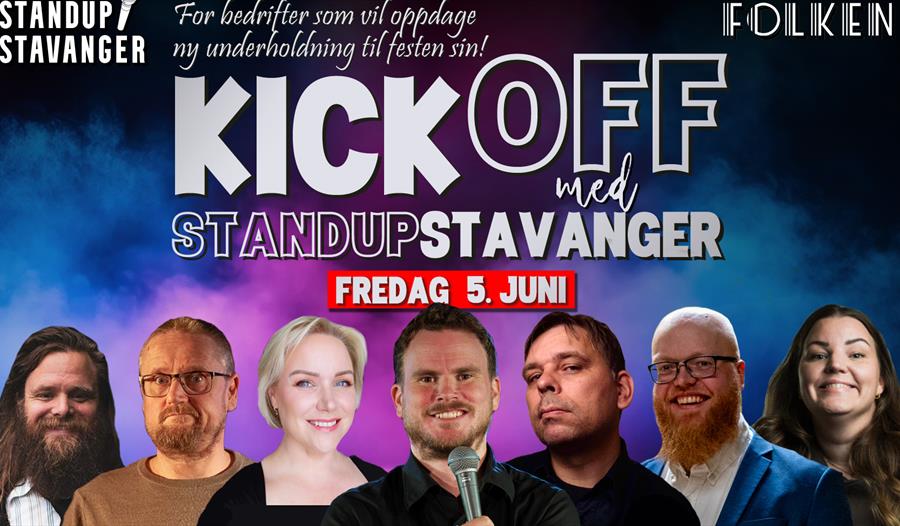 Annonse om kick-off med komikerne