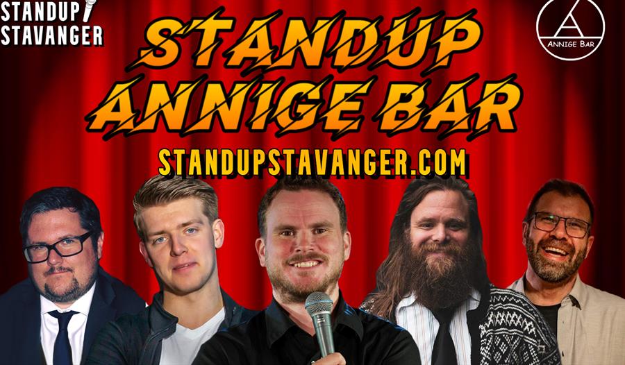 Annonse om Standup med bilder av komikere