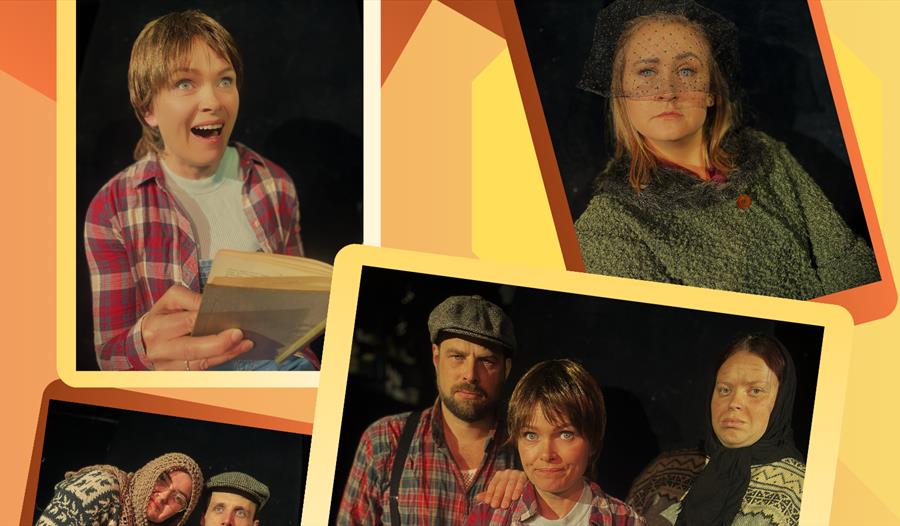 Skuspillere i forestilling "Rasjonelt fjosstell"