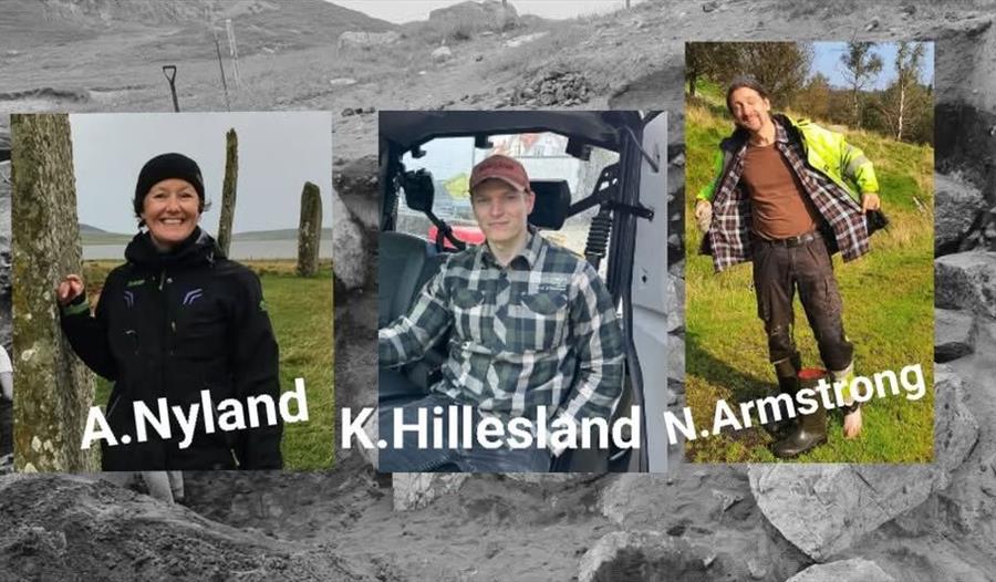 Deltakere i foredraget: Astrid Nyland og Kristoffer Hillesland samt bildet av N.Armstrong