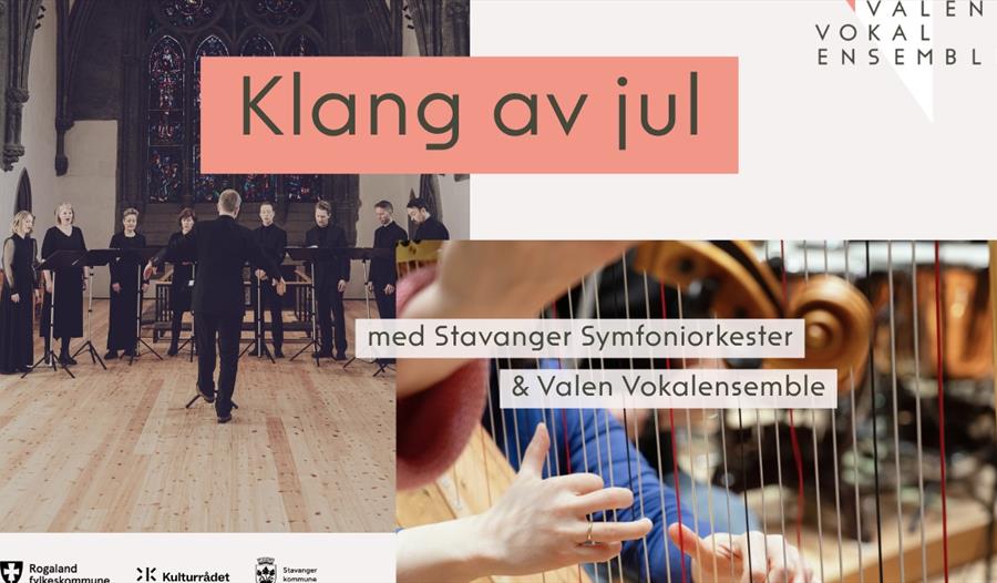 Valen Vokalensemble synger og noen spiller harpe