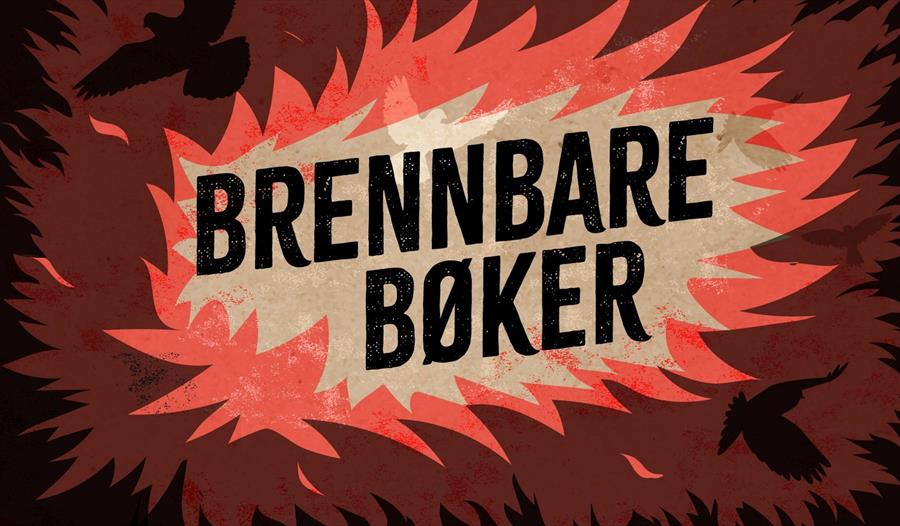 Brennbare Bøker skrevet på ild bakgrunn