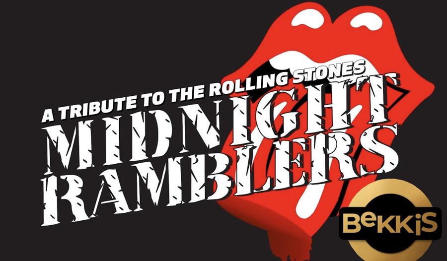 A Tribute To The Rolling Stones- Midnight Ramblers skrevet på svart bakgrunn