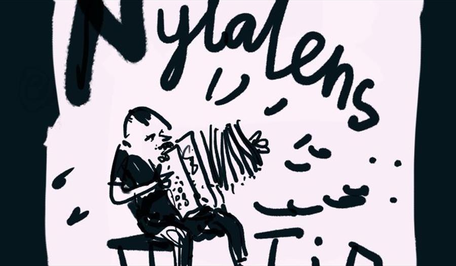 En protest album "Nytalens tid"  - En mann spiller trekkspill