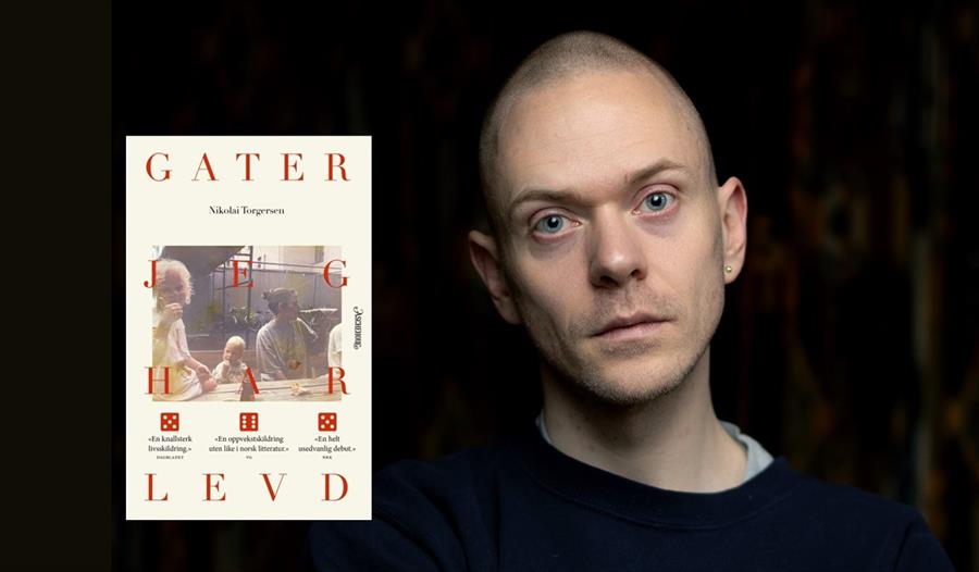 Nikolai Torgersen med hans bok "Gater jeg har levd"