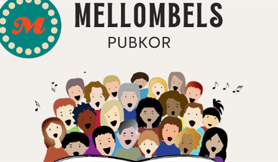 Tegnet pubkor med Mellombels skrevet over