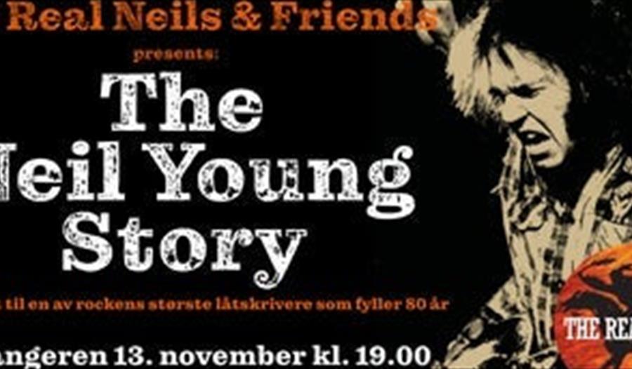 Annonse om konsert med bildet av Neil Young som spiller gitar
