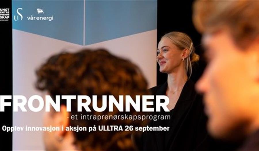 Annonse med bilder av studenter som ser på høyttaler