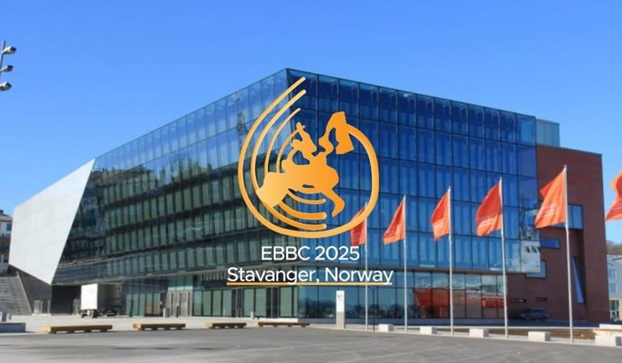 Stavanger konserthus med logo av EBBC 2025