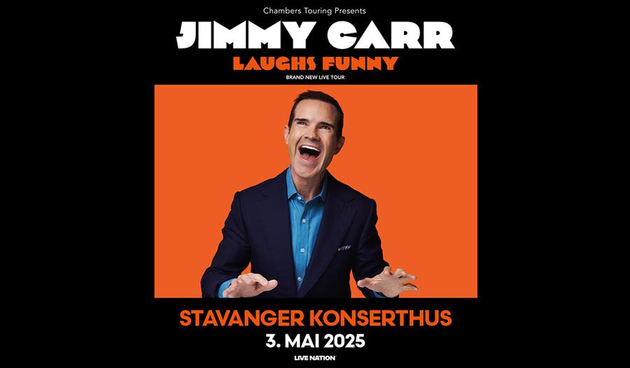 Leende Jimmy Carr, annonsering av showet - Laughs Funny