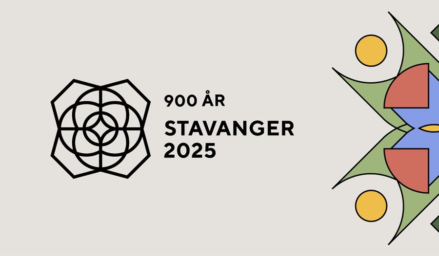 Plakat med 900 år Stavanger 2025 skrevet på