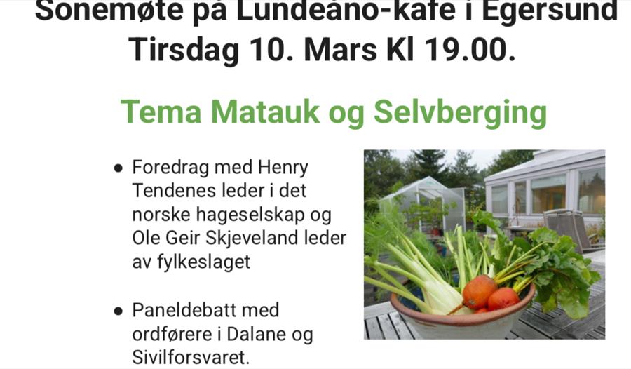 Annonse om møte med bildet av grønsaker