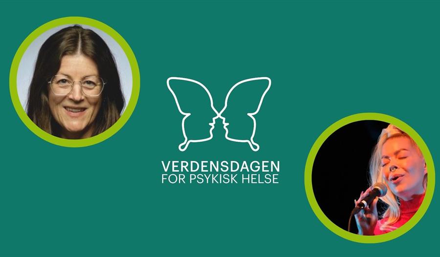 Annonse med bilder av Guro Brakestad og  Adele Erichsen med Verdensdagen for psykisk helse skrevet på