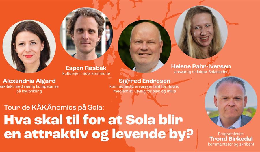 Annonse med bilder av paneldeltakere