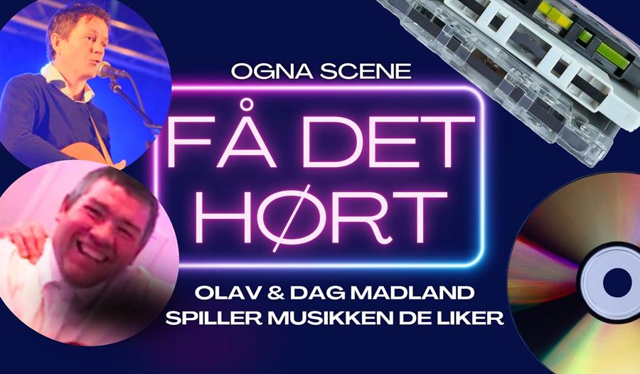 Bilder av  Dag & Olav Madland og diskett og båndopptaker