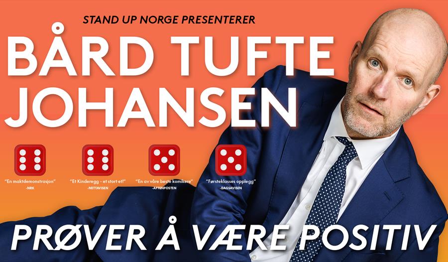 Bård Tufte Johansen og navnet til forestilling Prøver å være positiv