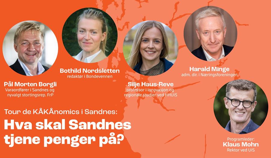 Annonse med bilder av paneldeltakere