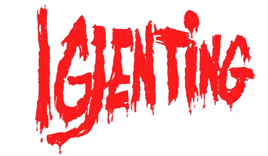 Ingenting skrevet i rød bokstaver på hvit bakgrunn