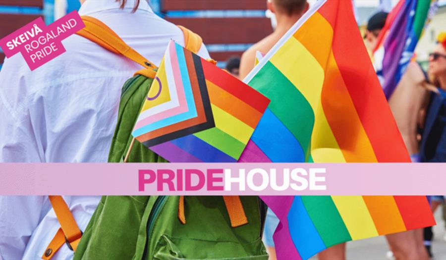Mennesker delta i toget Skeivå Pride