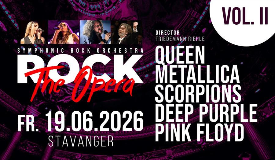 Annonse for konserten og navnene på bandene hvis hits skal fremføres