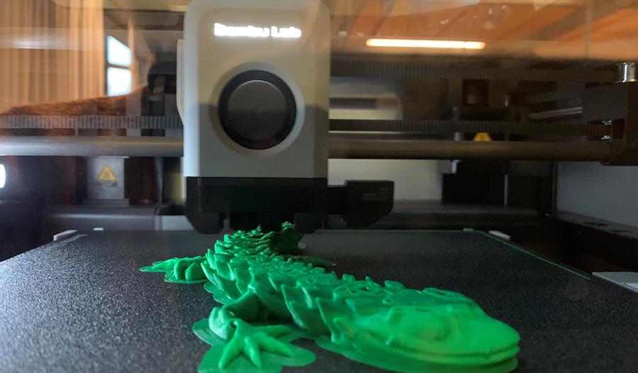 Grøn frosk laget med 3D-print.