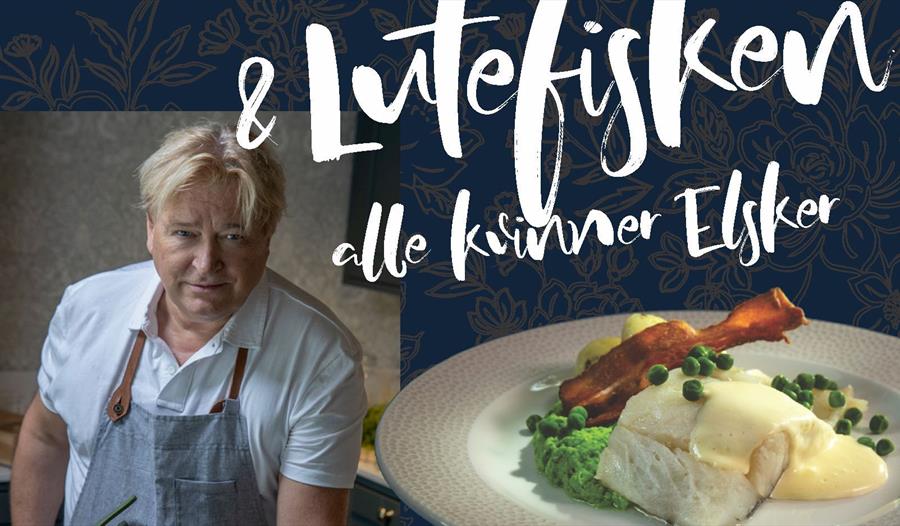 Jørn Hoel med lutefisk på tallerken