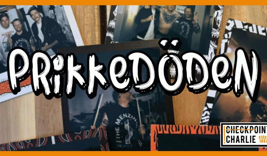 Images of the band Prikkedöden hanging on the wall