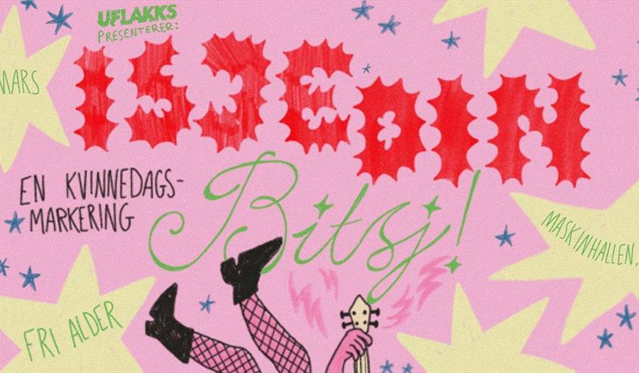 Annonse på rose bakgrunn med stjerner