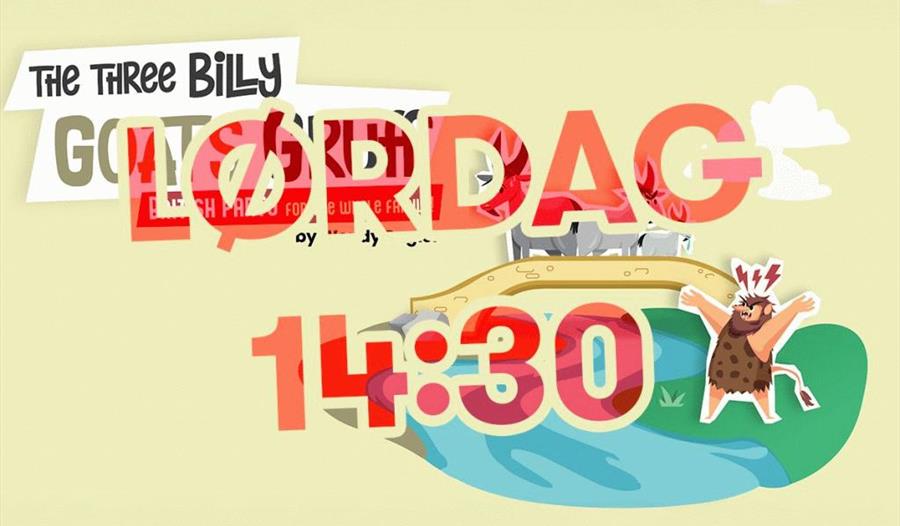 Plakat som annonserer for teaterforestillingen The Three Billy Goats av BATS på Folken