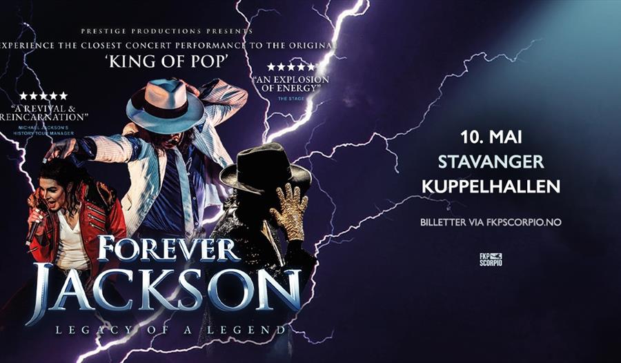 Annonse med bilder av Michael Jackson på konsert