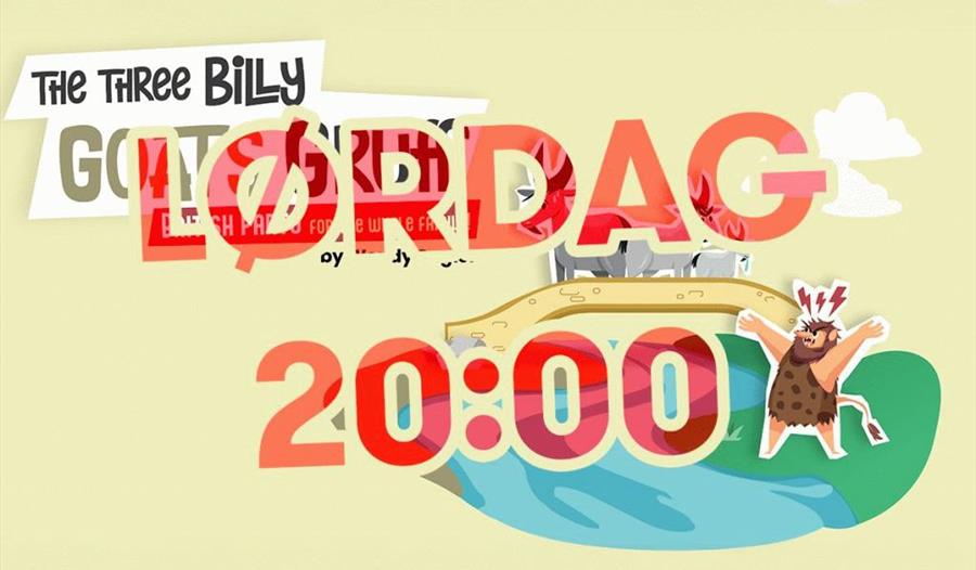 Plakat som annonserer for teaterforestillingen The Three Billy Goats av BATS på Folken