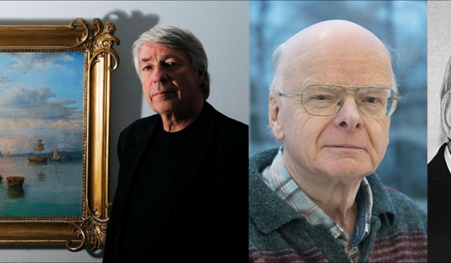 Three men and a painting