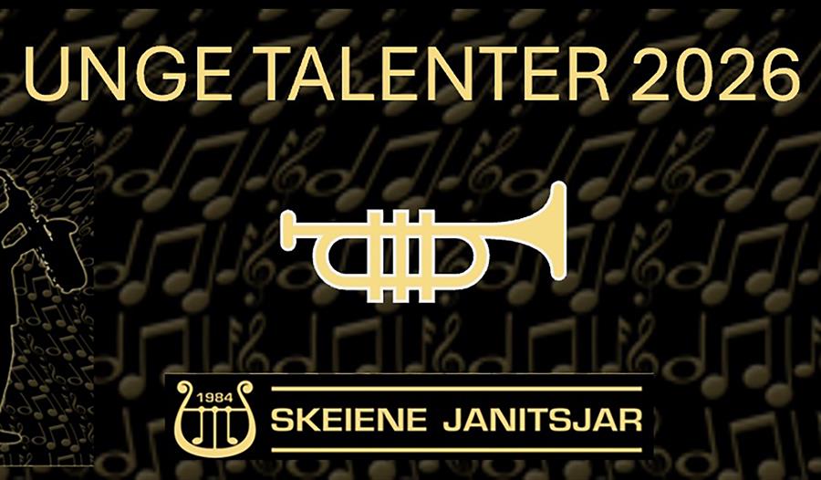 Bildet av trompet med Unge Talenter 2026 skrevet på