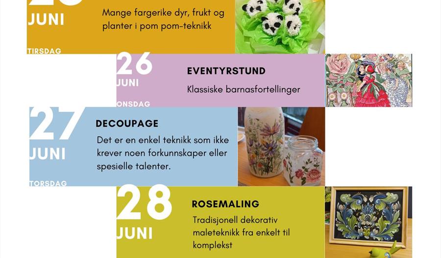 Programinformasjon. Illustrasjon/foto. Farger.