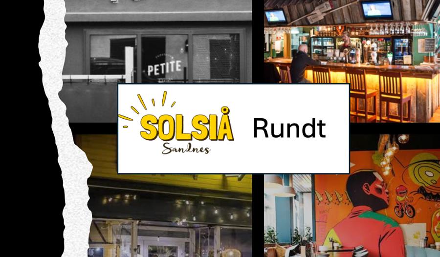 Plakat som annonserer for arrangementet solsiå rundt i Sandnes