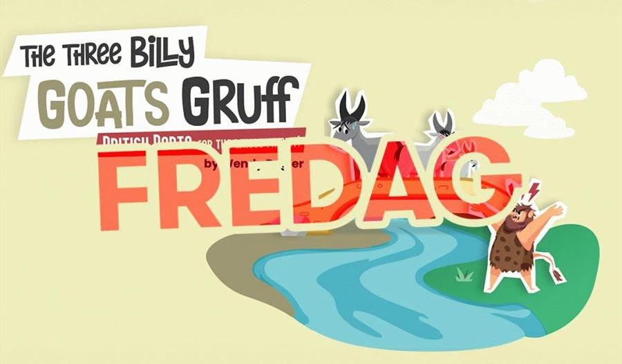 Plakat som annonserer for teaterforestillingen The Three Billy Goats av BATS på Folken