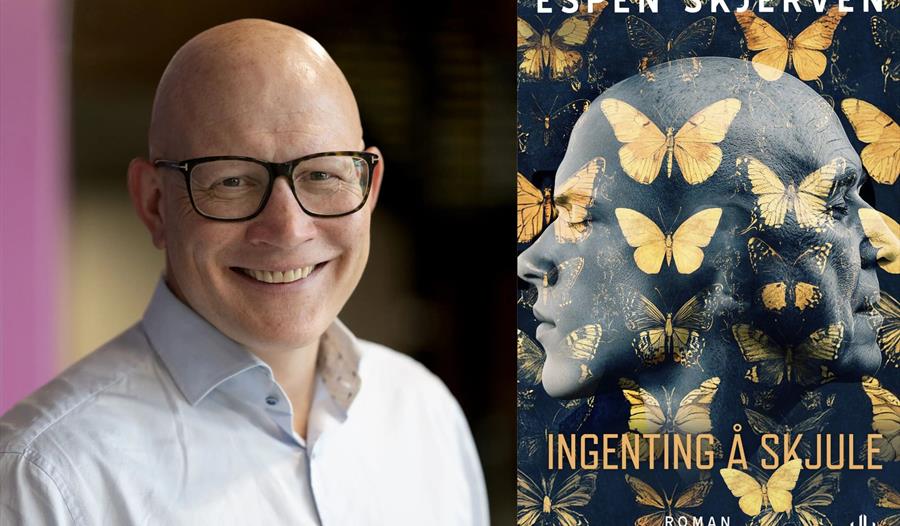 Bildet av Espen Skjerven og hans bok «Ingenting å skjule»