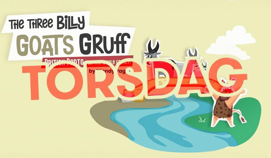 Plakat som annonserer for teaterforestillingen The Three Billy Goats av BATS på Folken