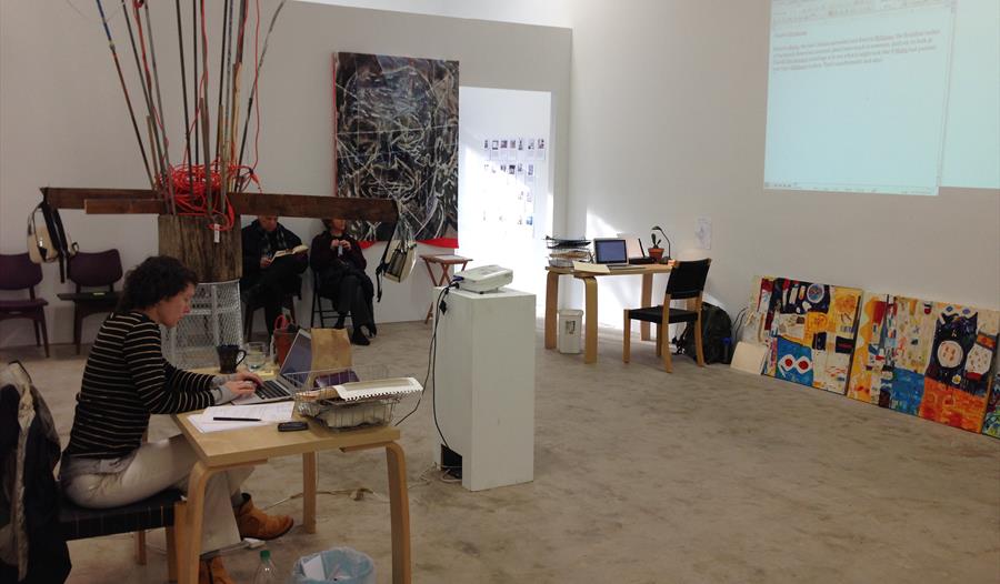 Documentation of performance at 9338 Campau, an art space in Detroit, November 2015.