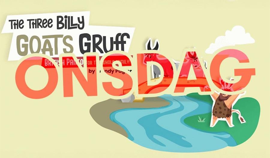 Plakat som annonserer for teaterforestillingen The Three Billy Goats av BATS på Folken